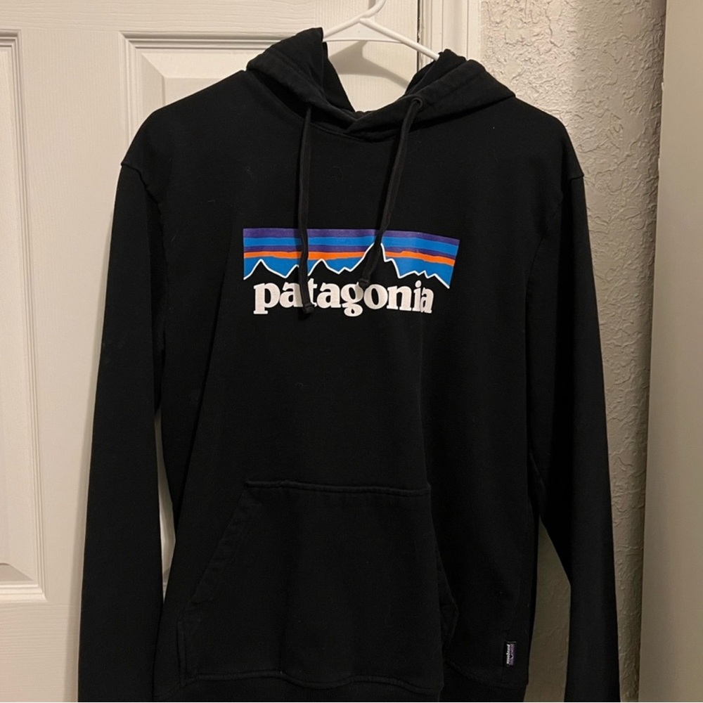 Black Patagonia hoodie, some fading apparent
